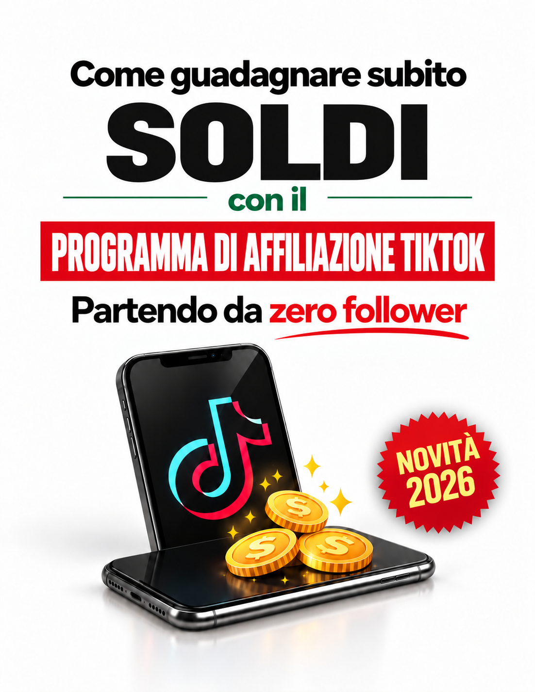 Immagine promozionale del programma di affiliazione TikTok in italiano · Il manuale di affiliazione TikTok · Mark Ellison
